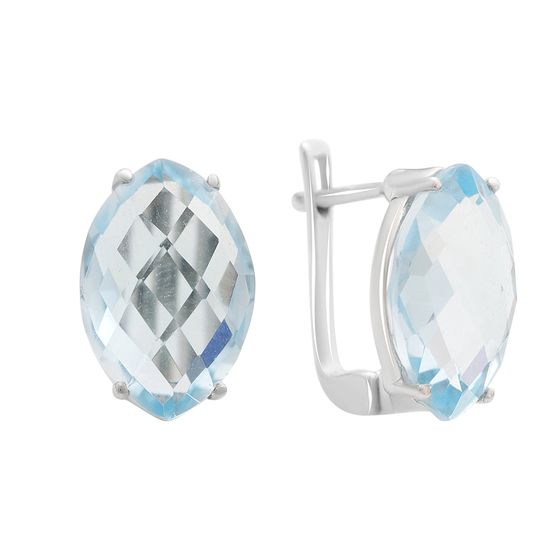 Серебряные серьги с топазом 12.16ct