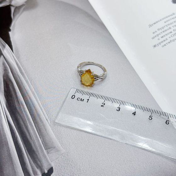 Серебряное кольцо с цитрином nano 3.05ct