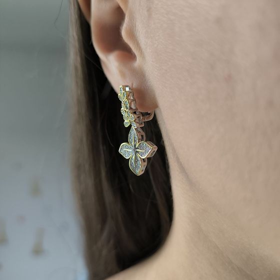Серебряные серьги с фианитами