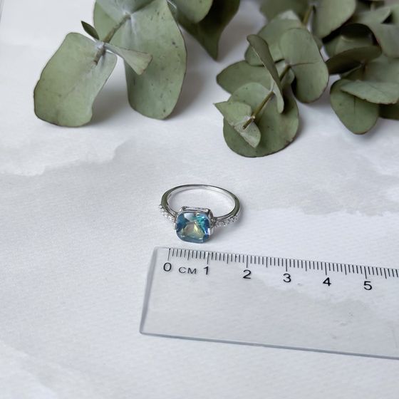 Серебряное кольцо с мистик топазом