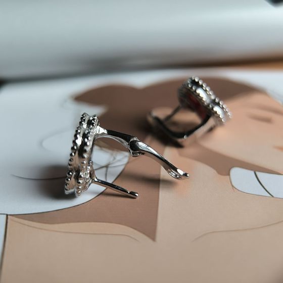 Серебряные серьги с агатом