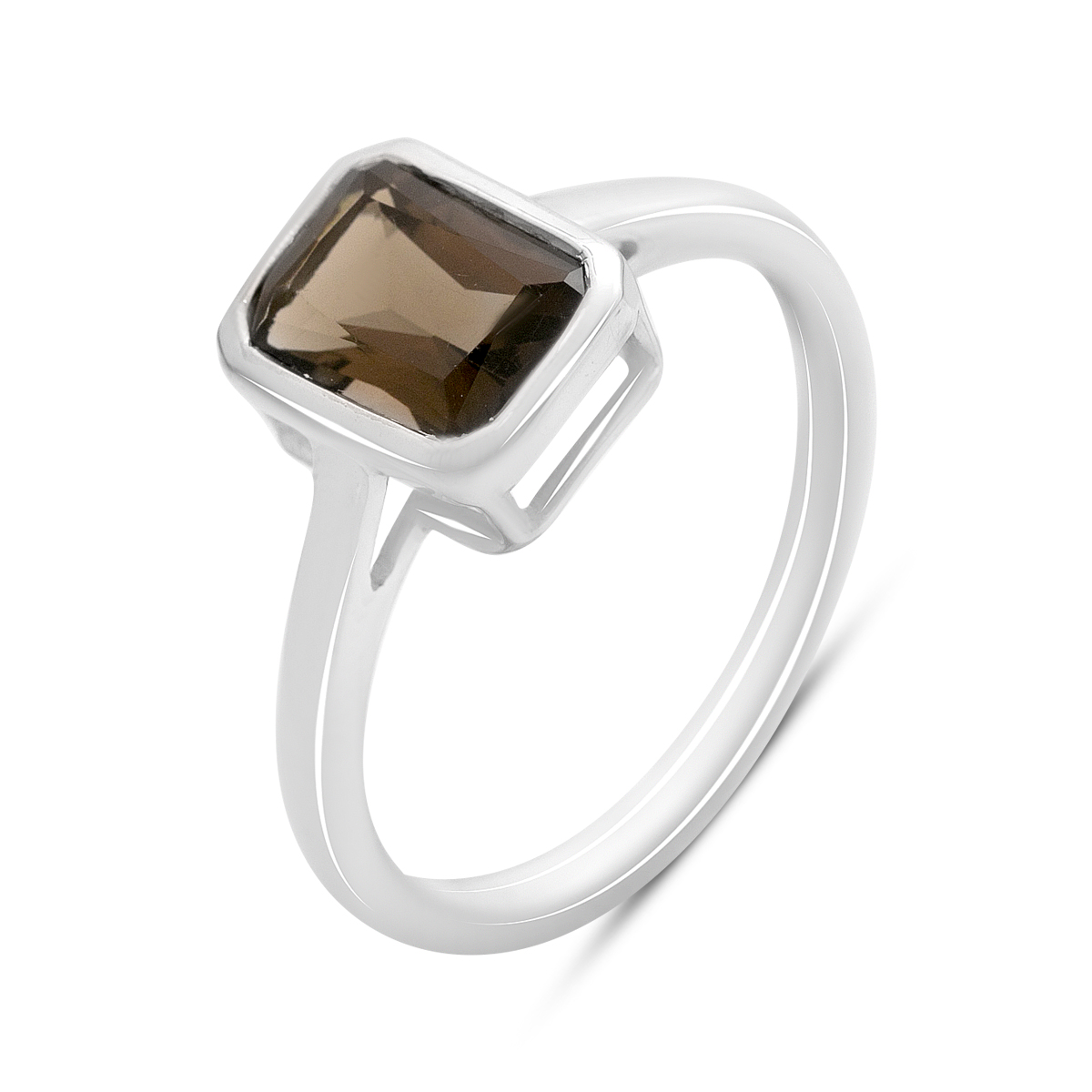 Серебряное кольцо с раухтопазом (димчатым кварцем) 1.413ct