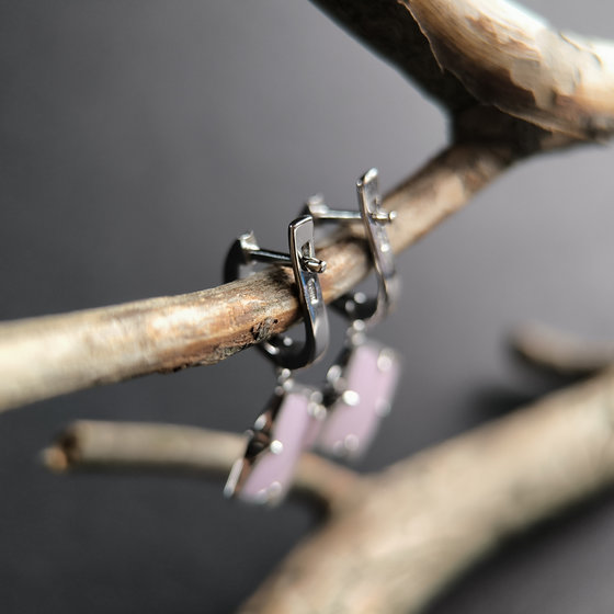 Серебряные серьги с керамикой