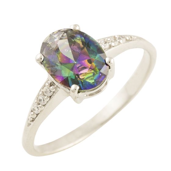 Серебряное кольцо с мистик топазом 3.495ct