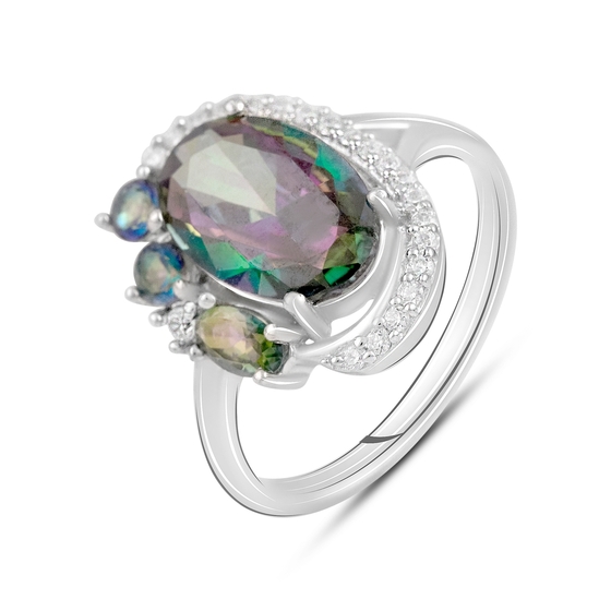 Серебряное кольцо с мистик топазом 5.052ct