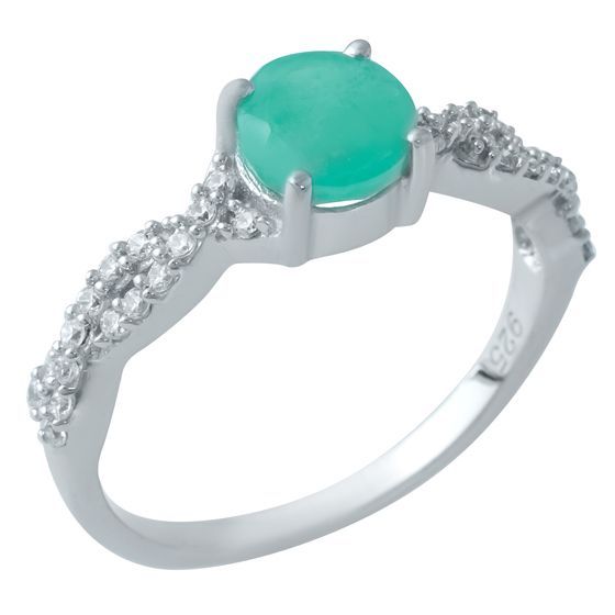 Серебряное кольцо с изумрудом 1.057ct