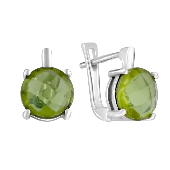 Серебряные серьги с султанитом 5.55ct