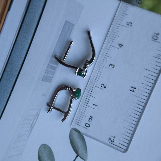 Серебряные серьги с агатом 1.069ct