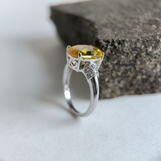 Серебряное кольцо с цитрином nano 5.065ct