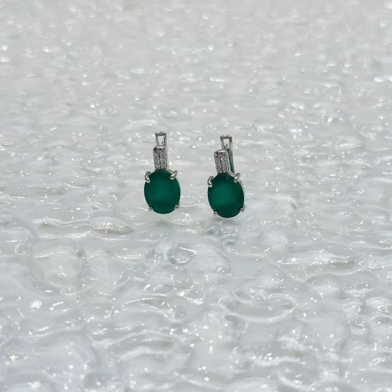 Серебряные серьги с агатом