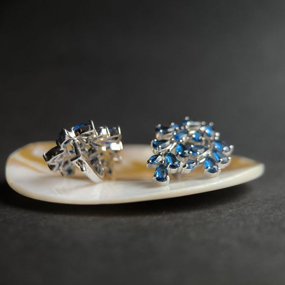 Серебряные серьги с сапфиром nano 4.31ct