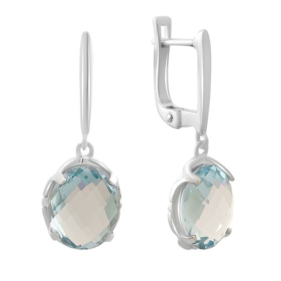 Серебряные серьги с топазом