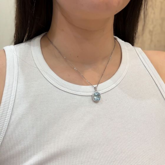 Серебряная подвеска с топазом 6.295ct