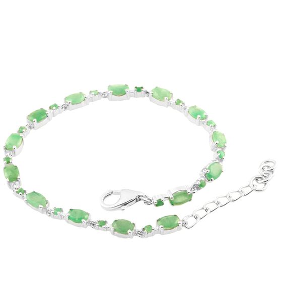 Серебряный браслет с изумрудом 5.68ct