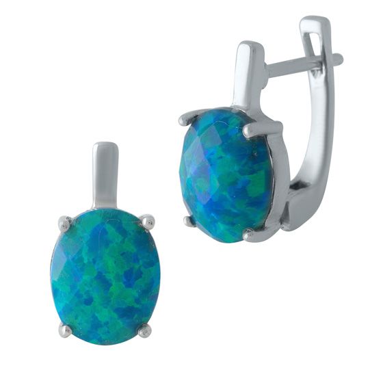 Серебряные серьги с опалом