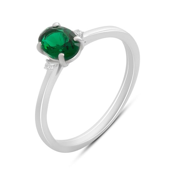 Серебряное кольцо с изумрудом nano 0.613ct