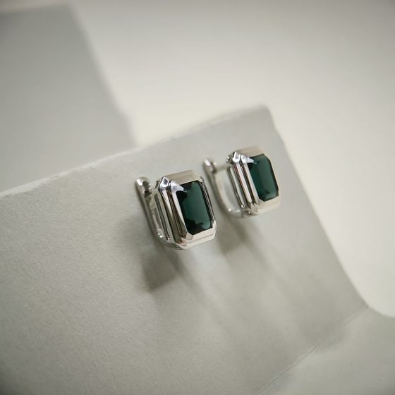 Серебряные серьги с топазом Лондон Блю 5.963ct