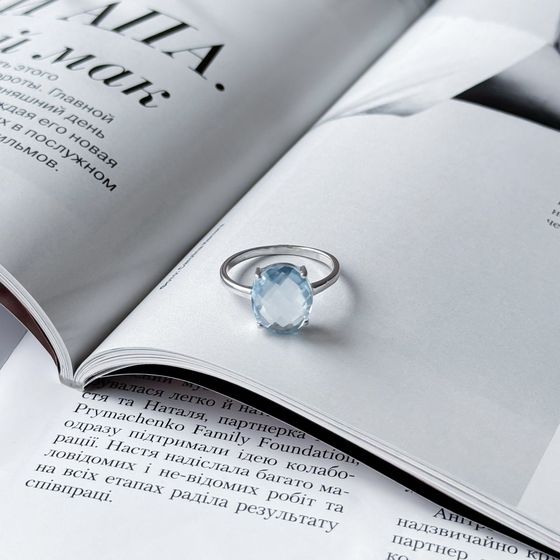 Серебряное кольцо с топазом 4.875ct