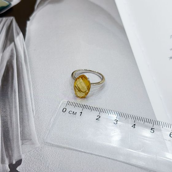 Серебряное кольцо с цитрином nano 4.806ct