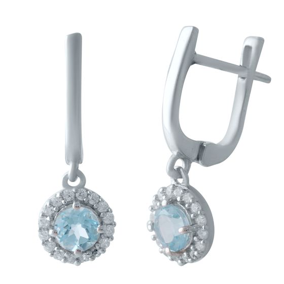 Серебряные серьги с топазом 1.647ct