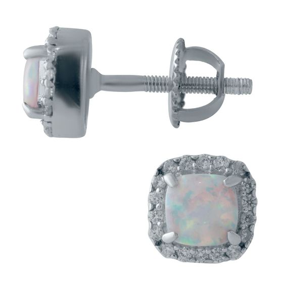 Серебряные серьги с опалом 0.416ct