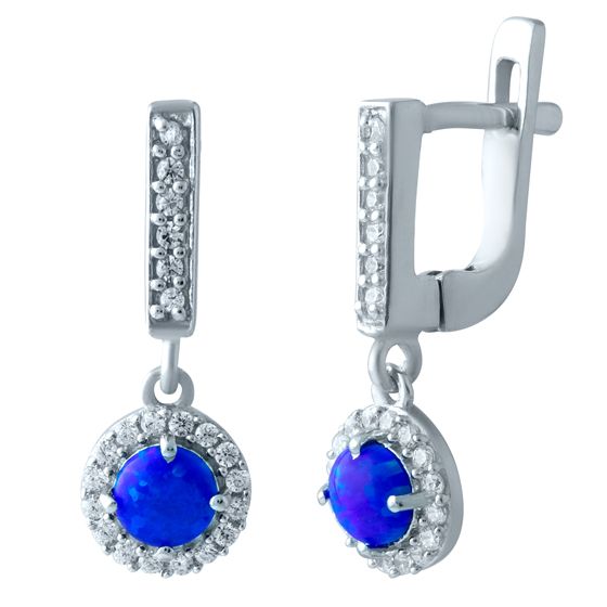 Серебряные серьги с опалом 0.98ct