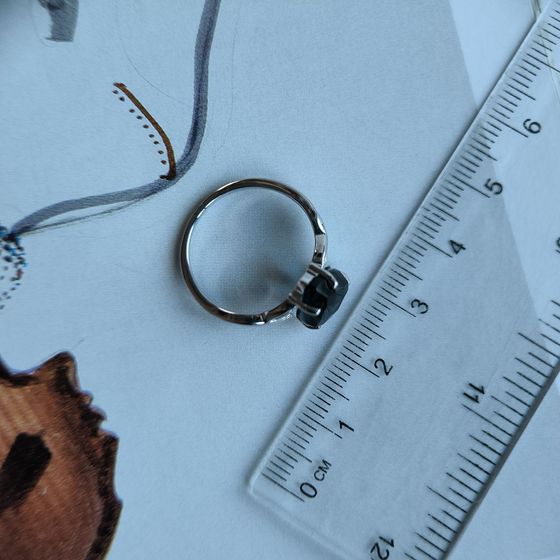 Серебряное кольцо с топазом Лондон Блю 3.363ct