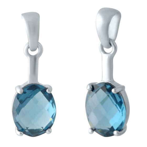 Серебряная подвеска с топазом Лондон Блю 2.07ct