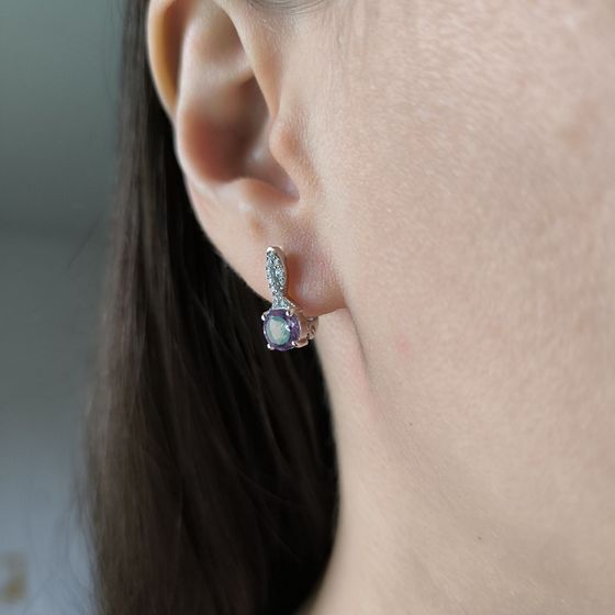 Серебряные серьги с аметистом 1.634ct