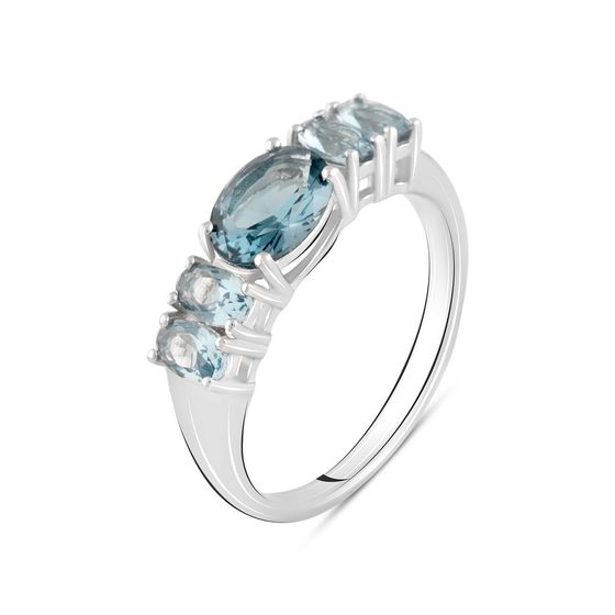 Серебряное кольцо с топазом Лондон Блю 0.825ct