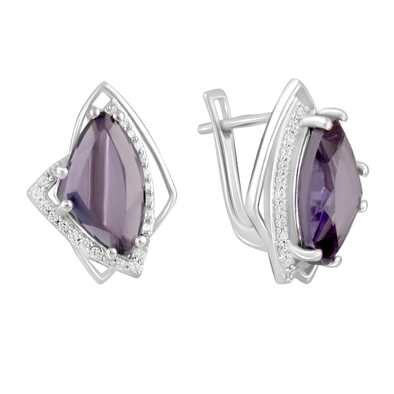 Серебряные серьги с александритом 9.364ct