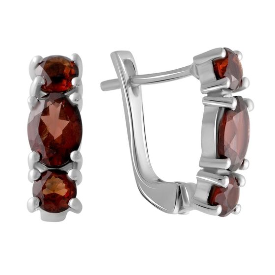 Серебряные серьги с гранатом 3.2ct