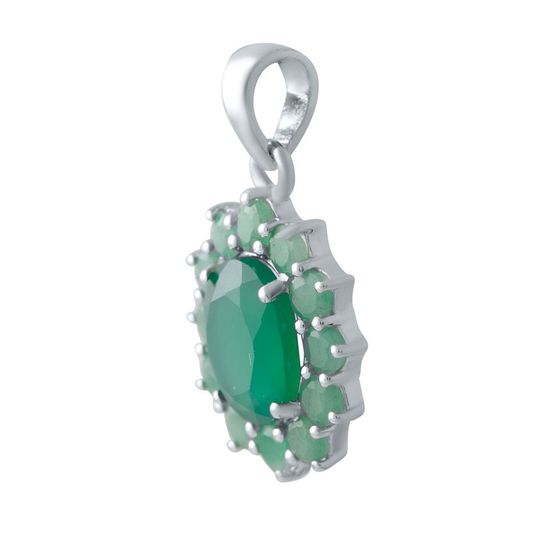 Серебряная подвеска с изумрудом 3.77ct