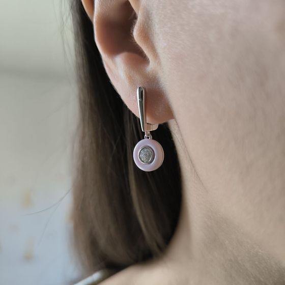 Серебряные серьги с керамикой