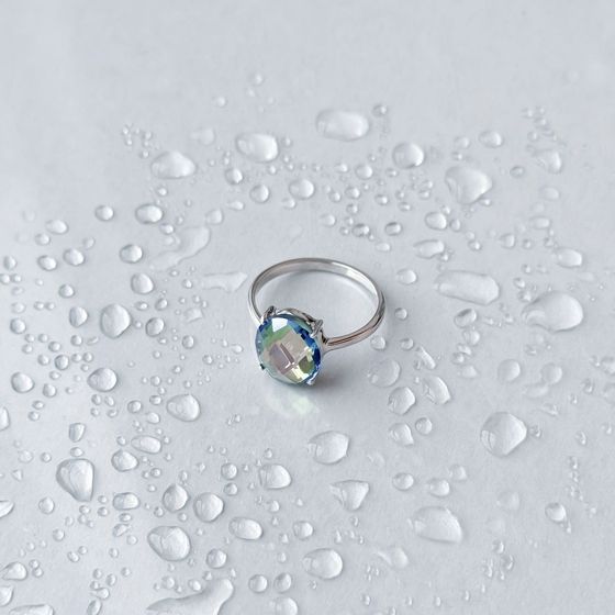 Серебряное кольцо с мистик топазом 7.18ct
