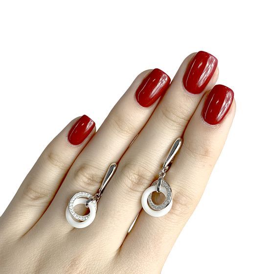 Серебряные серьги с керамикой