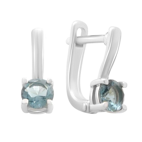 Серебряные серьги с топазом Лондон Блю 0.692ct