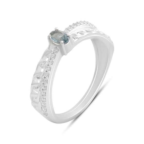 Серебряное кольцо с топазом Лондон Блю 0.527ct