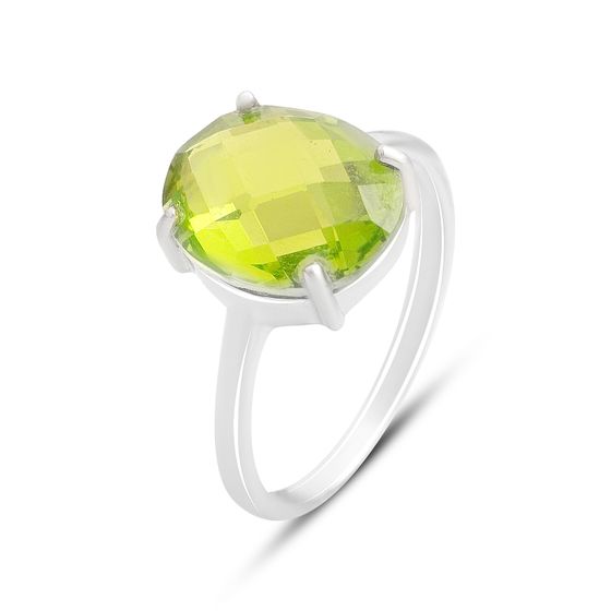 Серебряное кольцо с хризолітом