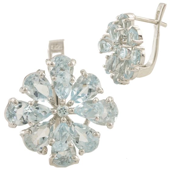 Серебряные серьги с топазом 9.65ct