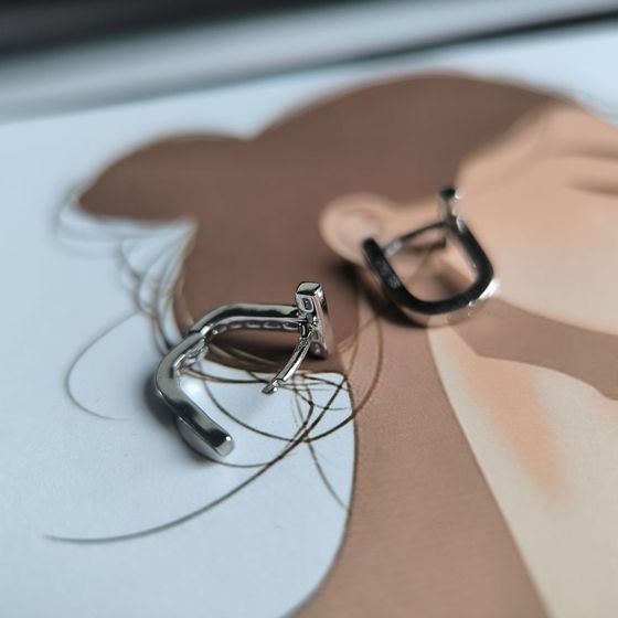 Серебряные серьги с фианитами