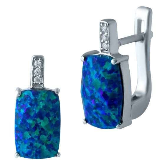Серебряные серьги с опалом 3.3ct