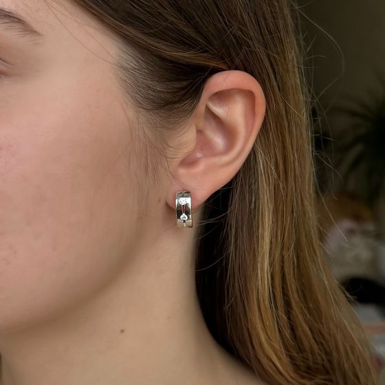 Серебряные серьги с фианитами