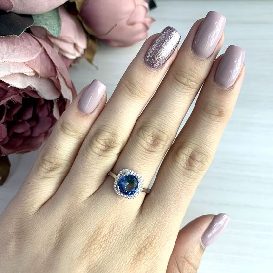 Серебряное кольцо с мистик топазом 1.737ct