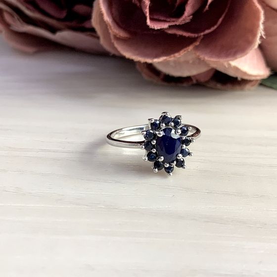 Серебряное кольцо с сапфиром 1.558ct