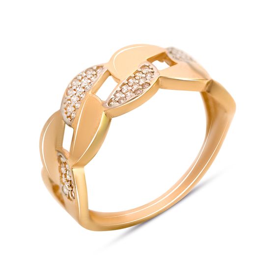 Золотое кольцо с фианитами 0.43ct