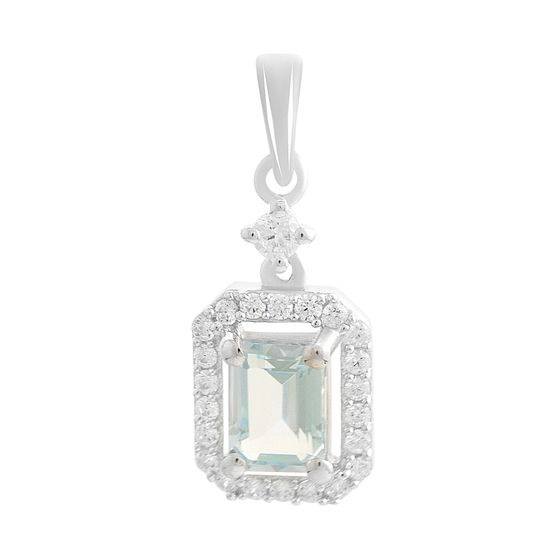 Серебряная подвеска с топазом 1.768ct, фианитами