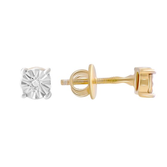 Серебряные серьги с бриллиантом 0.02ct