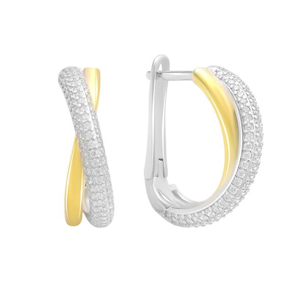 Серебряные серьги с фианитами