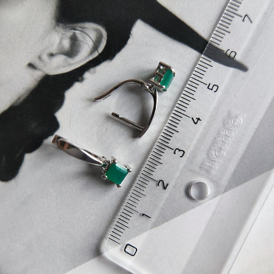 Серебряные серьги с агатом 1.167ct